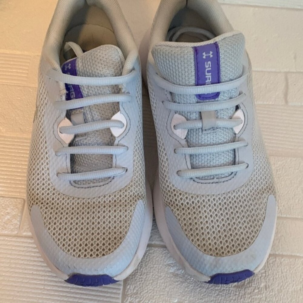 Under Armour Light Gray and Purple Athletic Shoes - Picture 8 of 8